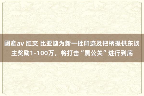 國產av 肛交 比亚迪为新一批印迹及把柄提供东谈主奖励1-100万，将打击“黑公关”进行到底